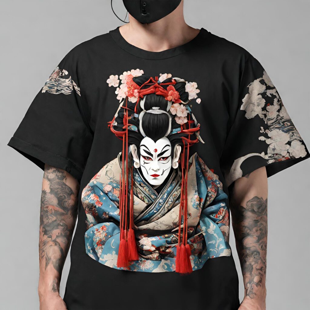 和風　歌舞伎tシャツ　 (1)